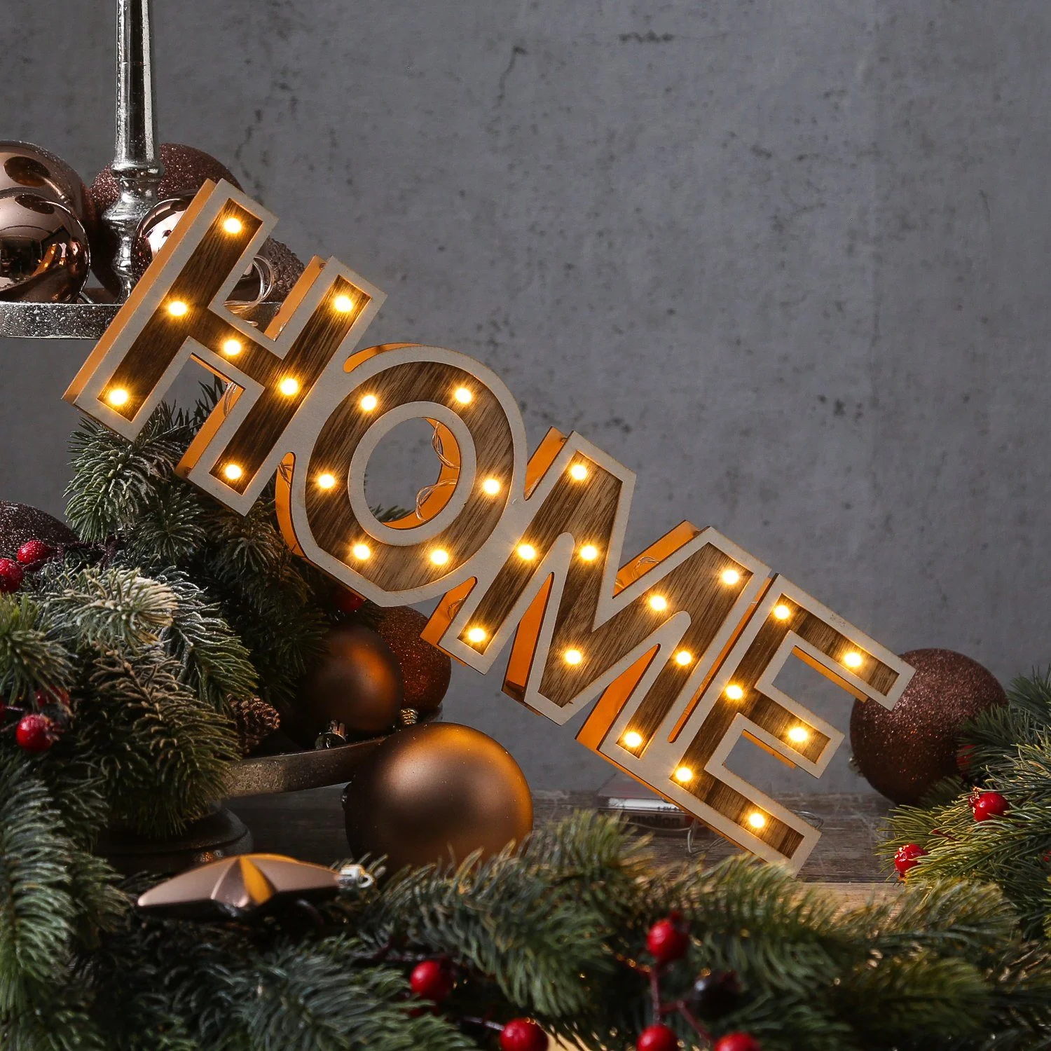 LED Deko-Schriftzug HOME – Warmweißes Stimmungslicht für ein gemütliches Zuhause